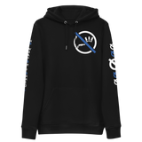 NO WEAPON FORM "SHOTGUN" BLACK/BLUE - Unisex essential eco hoodie black front