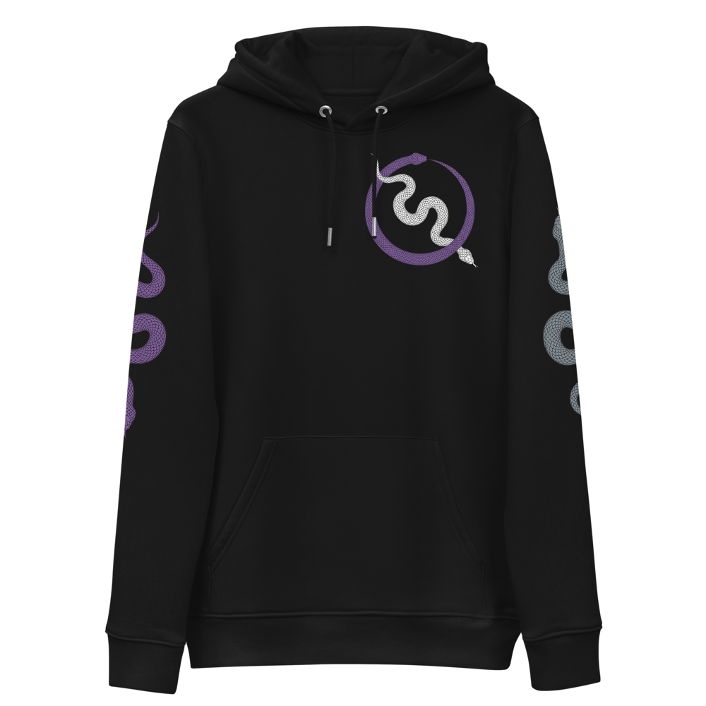 NO WEAPON FORMED "SNAKES" PURPLE/BLACK - Unisex essential eco hoodie black front