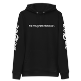 NO WEAPON FORMED 'ARROW & FEATHERS OF PROTECTION' BLACK/WHITE - Unisex essential eco hoodie