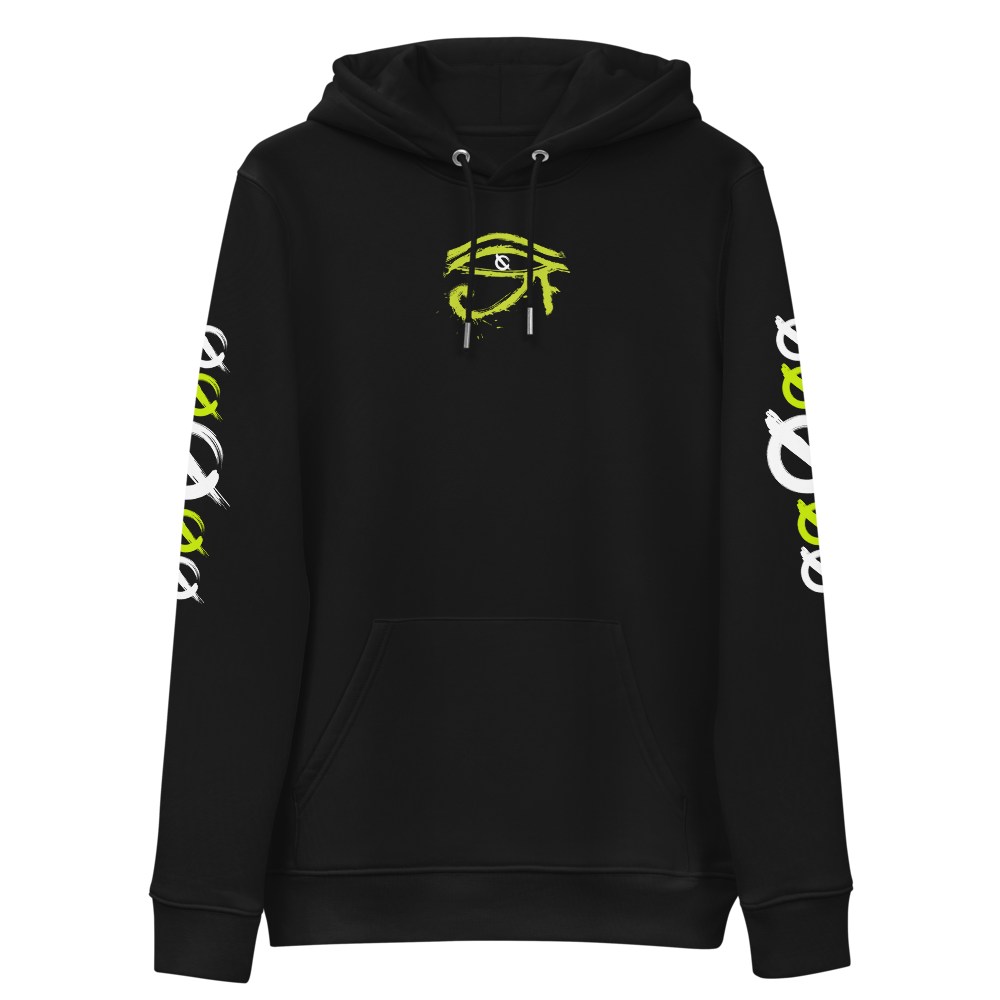 NO WEAPON FORMED HORUS EYE NEON GREEN/WHITE - Unisex essential eco hoodie