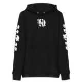 NO WEAPON FORMED DRIPPING BLACK/WHITE LOGO - Unisex essential eco hoodie