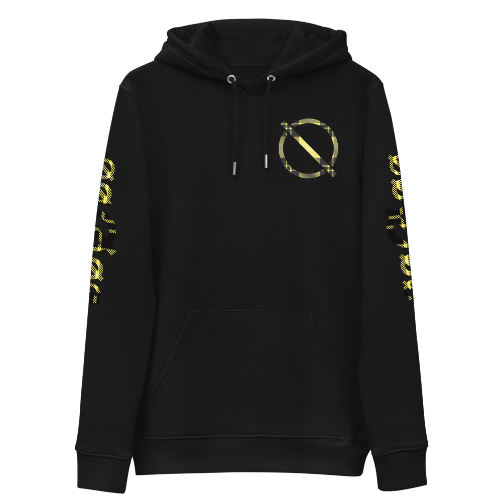 NO WEAPON FORMED FLANNEL BLACK/YELLOW - Unisex essential eco hoodie