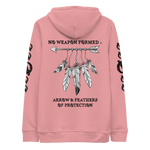 NO WEAPON FORMED 'ARROW & FEATHERS OF PROTECTION' BLACK/WHITE - Unisex essential eco hoodie