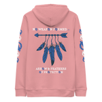 NO WEAPON FORMED 'ARROW & FEATHERS OF PROTECTION' BLUE/WHITE - Unisex essential eco hoodie