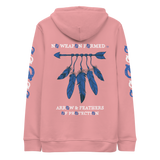 NO WEAPON FORMED 'ARROW & FEATHERS OF PROTECTION' BLUE/WHITE - Unisex essential eco hoodie