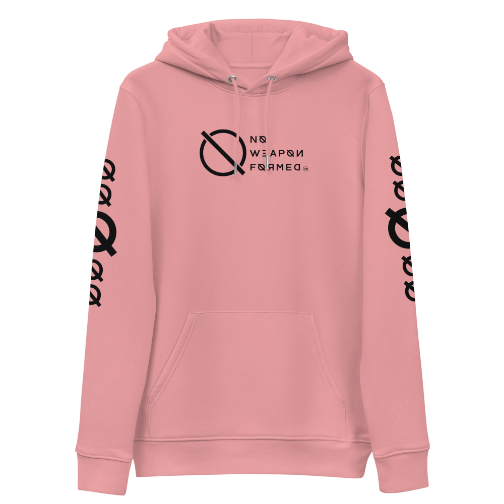 NO WEAPON FORMED 'ANGELS GOT YOUR BACK' BLACK/WHITE - Unisex essential eco hoodie