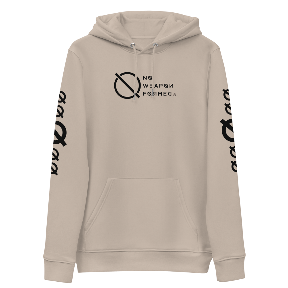 NO WEAPON FORMED 'ANGELS GOT YOUR BACK' BLACK/WHITE - Unisex essential eco hoodie