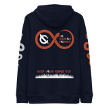 NO WEAPON FORMED "SNAKES" BLACK/ORANGE - Unisex essential eco hoodie navy back