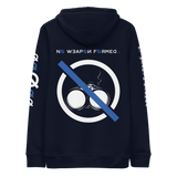 NO WEAPON FORM "SHOTGUN" BLACK/BLUE - Unisex essential eco hoodie navy back