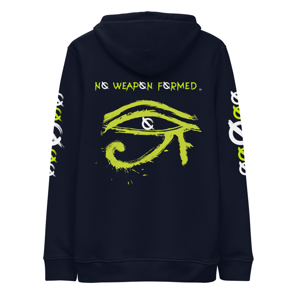 NO WEAPON FORMED HORUS EYE NEON GREEN/WHITE - Unisex essential eco hoodie