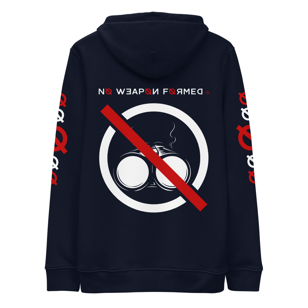 NO WEAPON FORMED 'SHOTGUN' BLACK/RED/WHITE - Unisex essential eco hoodie