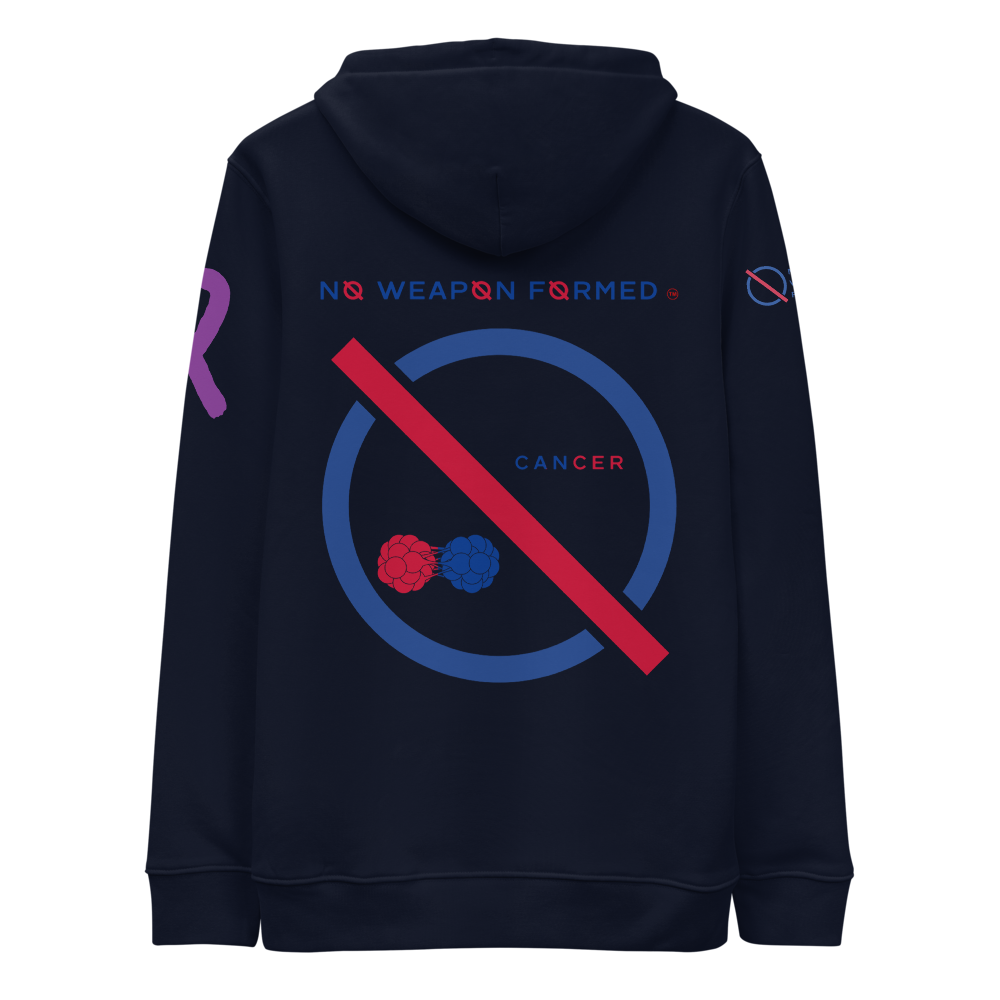 NO WEAPON FORMED 'CANCER' BLUE/RED - Unisex essential eco hoodie