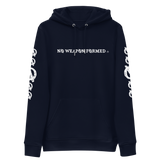 NO WEAPON FORMED 'ARROW & FEATHERS OF PROTECTION' BLACK/WHITE - Unisex essential eco hoodie