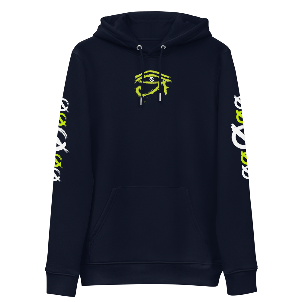 NO WEAPON FORMED HORUS EYE NEON GREEN/WHITE - Unisex essential eco hoodie