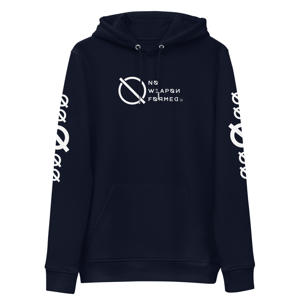 NO WEAPON FORMED 'ANGELS GOT YOUR BACK' BLACK/WHITE - Unisex essential eco hoodie