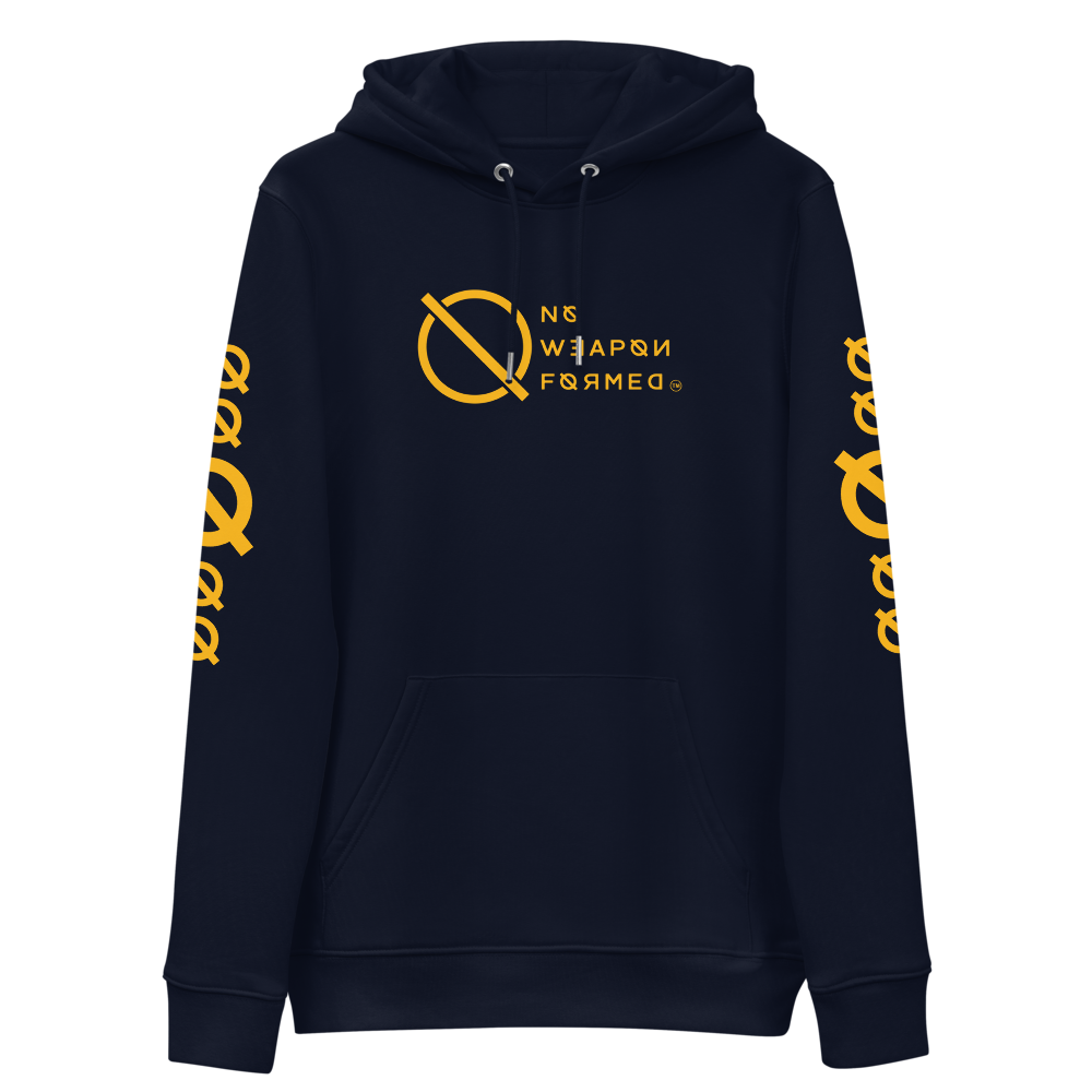 NO WEAPON FORMED 'ANGELS GOT YOUR BACK' BLACK/WHITE/YELLOW - Unisex essential eco hoodie