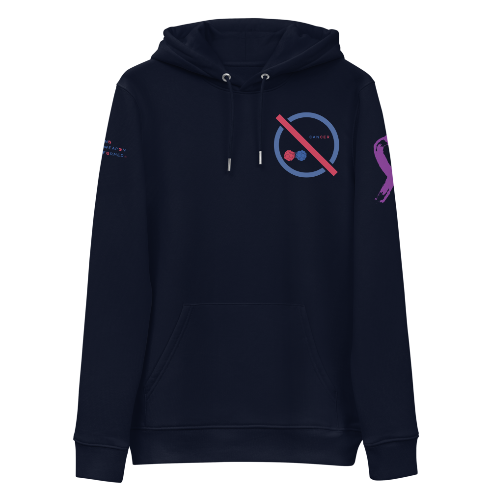 NO WEAPON FORMED 'CANCER' BLUE/RED - Unisex essential eco hoodie