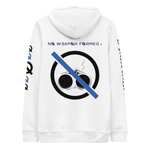 NO WEAPON FORM "SHOTGUN" BLACK/BLUE - Unisex essential eco hoodie white back