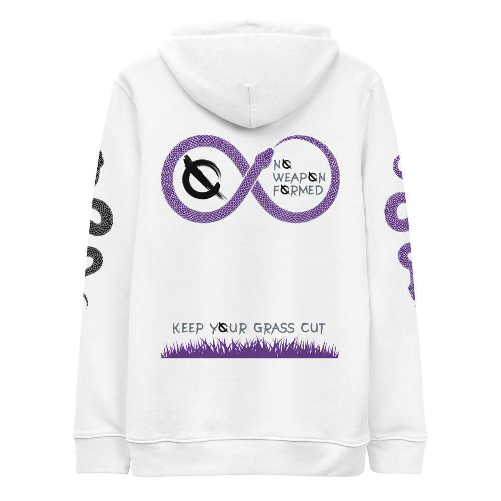 NO WEAPON FORMED "SNAKES" PURPLE/BLACK - Unisex essential eco hoodie white back