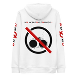 NO WEAPON FORMED "SHOTGUN" BLACK/RED/WHITE - Unisex essential eco hoodie white back