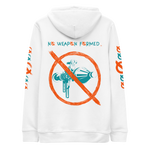 NO WEAPON FORMED GRENADE LAUNCHER ORANGE/GREEN - Unisex essential eco hoodie white back