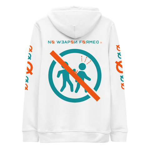 NO WEAPON FORMED 'BACKSTABBERS'  AQUA GREEN/ORANGE - Unisex essential eco hoodie