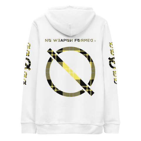 NO WEAPON FORMED FLANNEL BLACK/YELLOW - Unisex essential eco hoodie