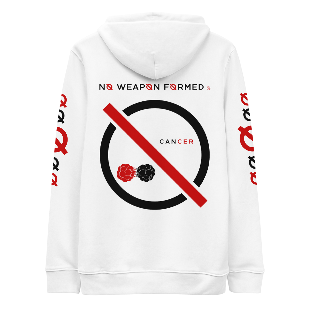 NO WEAPON FORMED 'CANCER' BLACK/WHITE/RED - Unisex essential eco hoodie