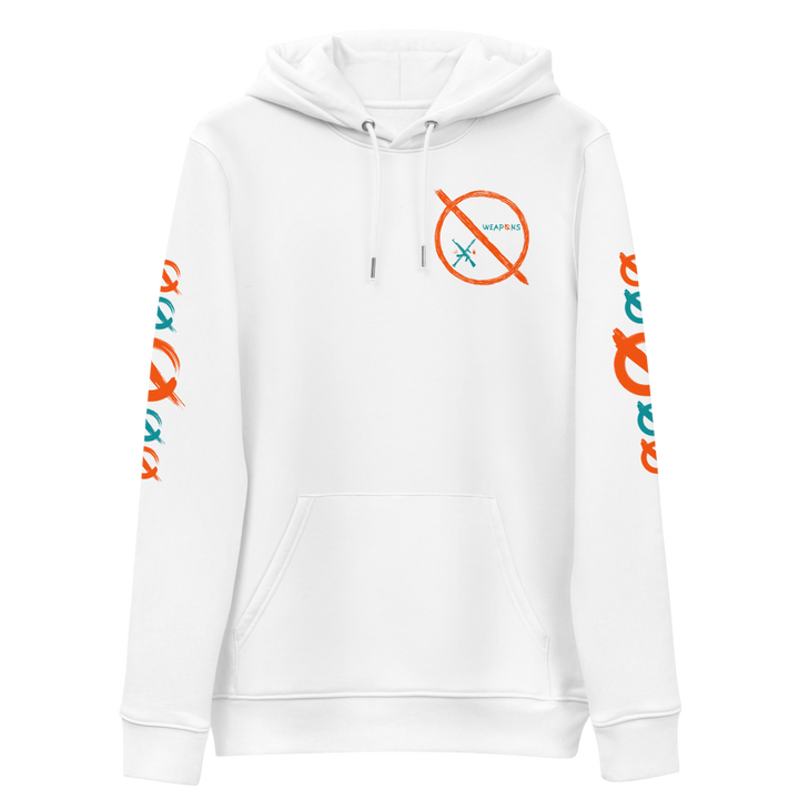 NO WEAPON FORMED GRENADE LAUNCHER ORANGE/GREEN - Unisex essential eco hoodie white front