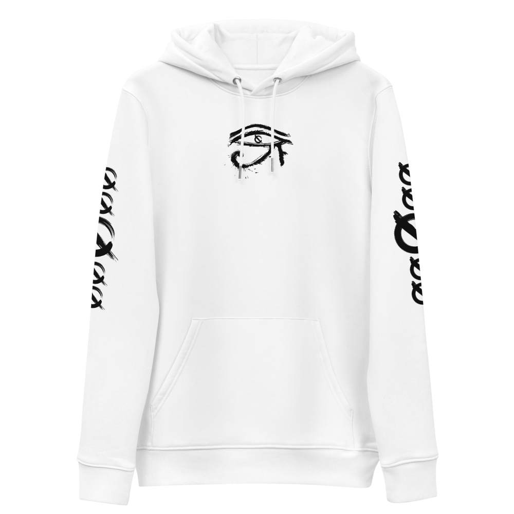 NO WEAPON FORMED HORUS EYE BLACK/WHITE - Unisex essential eco hoodie