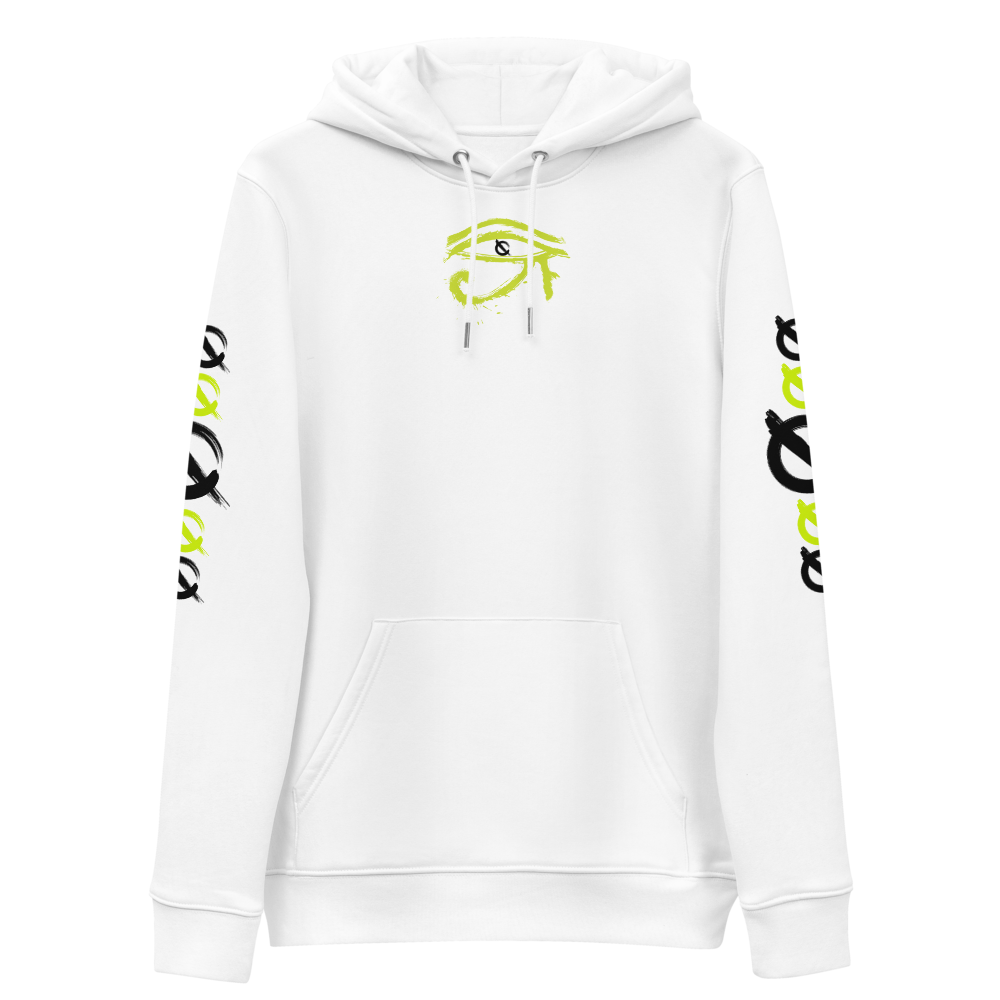 NO WEAPON FORMED HORUS EYE NEON GREEN/WHITE - Unisex essential eco hoodie