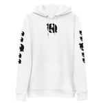 NO WEAPON FORMED DRIPPING BLACK/WHITE LOGO - Unisex essential eco hoodie