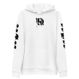 NO WEAPON FORMED DRIPPING BLACK/WHITE LOGO - Unisex essential eco hoodie