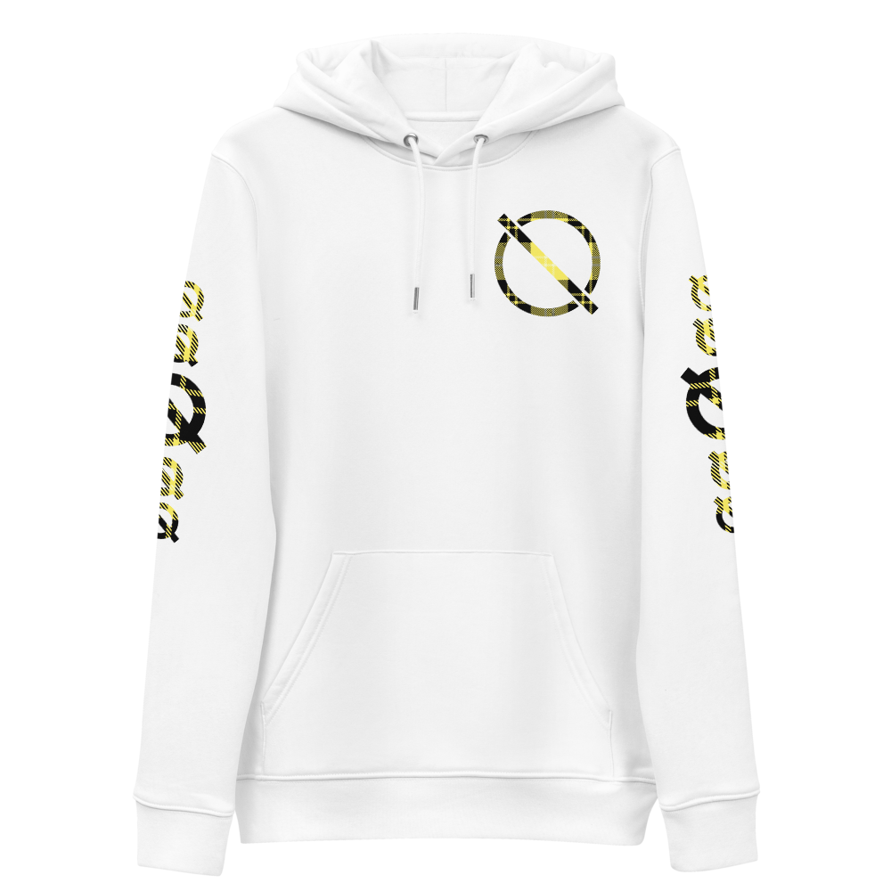 NO WEAPON FORMED FLANNEL BLACK/YELLOW - Unisex essential eco hoodie