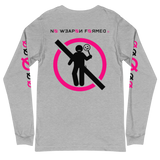 NO WEAPON FORMED 'TWO FACED PPL' HOT PINK/WHITE/BLACK - Unisex Long Sleeve Tee