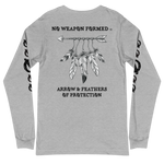 NO WEAPON FORMED 'ARROW & FEATHERS OF PROTECTION' BLACK/WHITE - Unisex Long Sleeve Tee