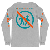 NO WEAPON FORMED 'BACKSTABBERS'  AQUA GREEN/ORANGE - Unisex Long Sleeve Tee