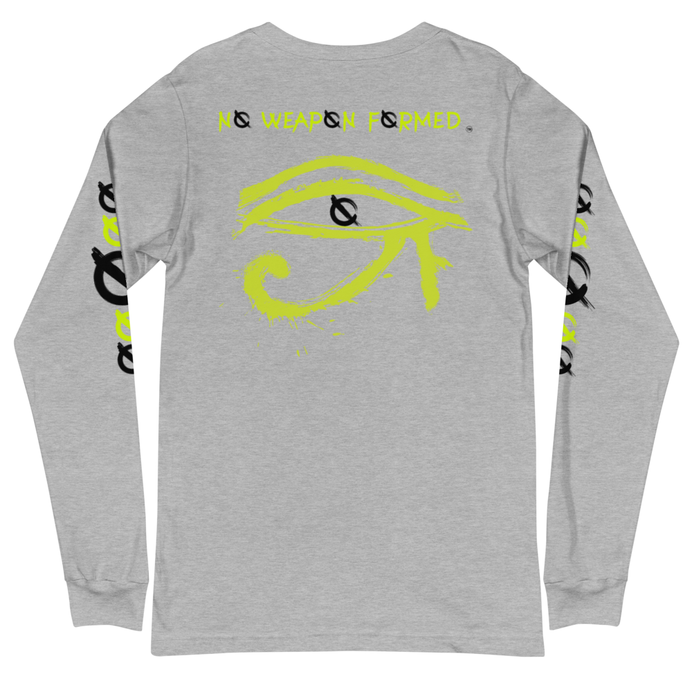 NO WEAPON FORMED HORUS EYE NEON GREEN/WHITE - Unisex Long Sleeve Tee