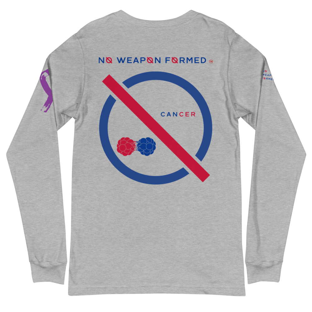 NO WEAPON FORMED 'CANCER' BLUE/RED - Unisex Long Sleeve Tee