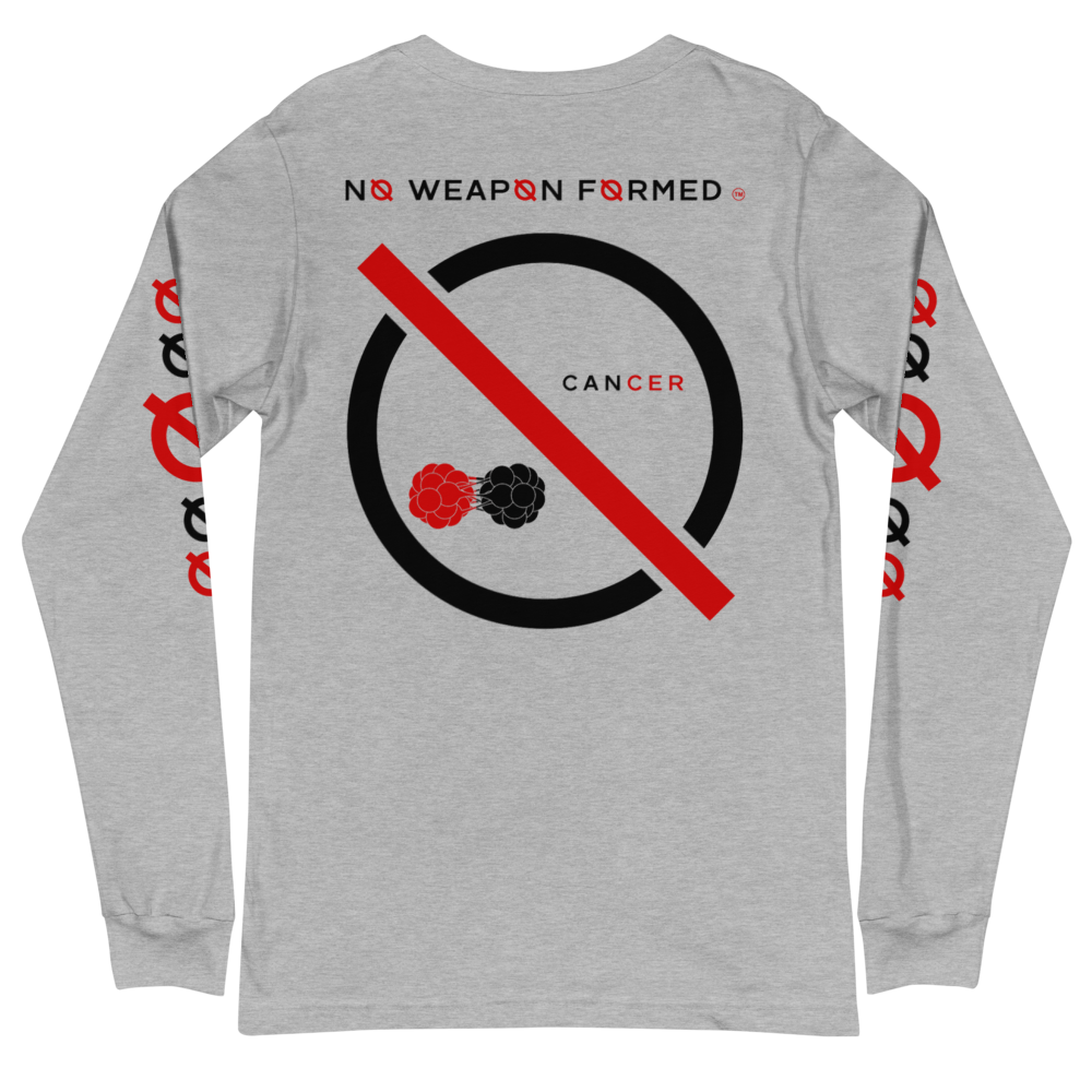 NO WEAPON FORMED 'CANCER' BLACK/WHITE/RED - Unisex Long Sleeve Tee
