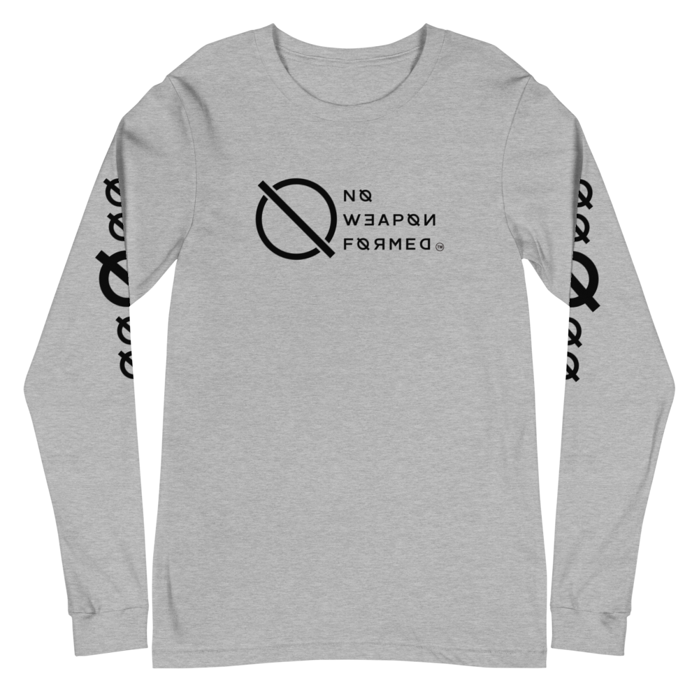 NO WEAPON FORMED 'ANGELS GOT YOUR BACK' BLACK/WHITE - Unisex Long Sleeve Tee