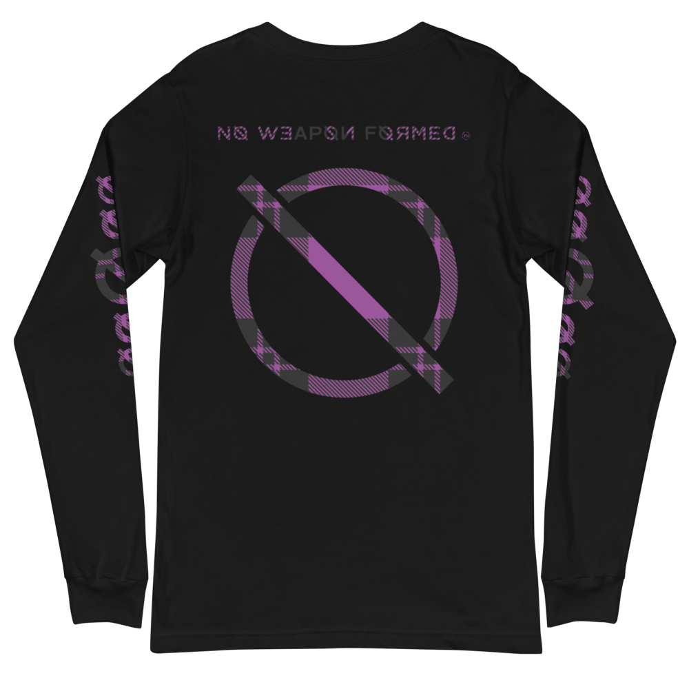 NO WEAPON FORMED FLANNEL BLACK/PURPLE - Unisex Long Sleeve Tee