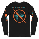 NO WEAPON FORMED GRENADE LAUNCHER ORANGE/GREEN - Unisex Long Sleeve Tee black back