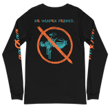 NO WEAPON FORMED GRENADE LAUNCHER ORANGE/GREEN - Unisex Long Sleeve Tee black back