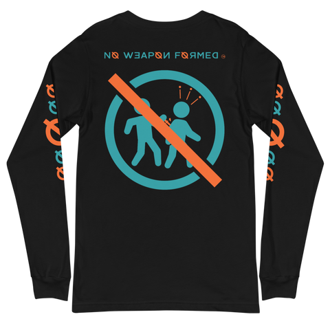 NO WEAPON FORMED 'BACKSTABBERS'  AQUA GREEN/ORANGE - Unisex Long Sleeve Tee