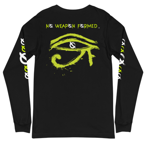 NO WEAPON FORMED HORUS EYE NEON GREEN/WHITE - Unisex Long Sleeve Tee