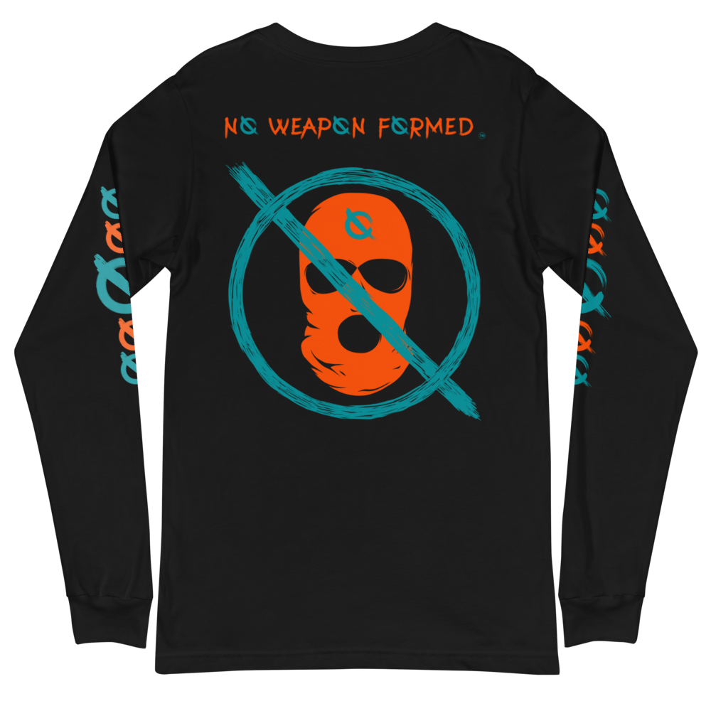 NO WEAPON FORMED 'OPPS/ROBBER' ORANGE/AQUA GREEN - Unisex Long Sleeve Tee