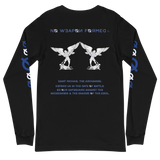 NO WEAPON FORMED 'SAINT MICHAEL THE ARCHANGEL' BLUE/WHITE - Unisex Long Sleeve Tee