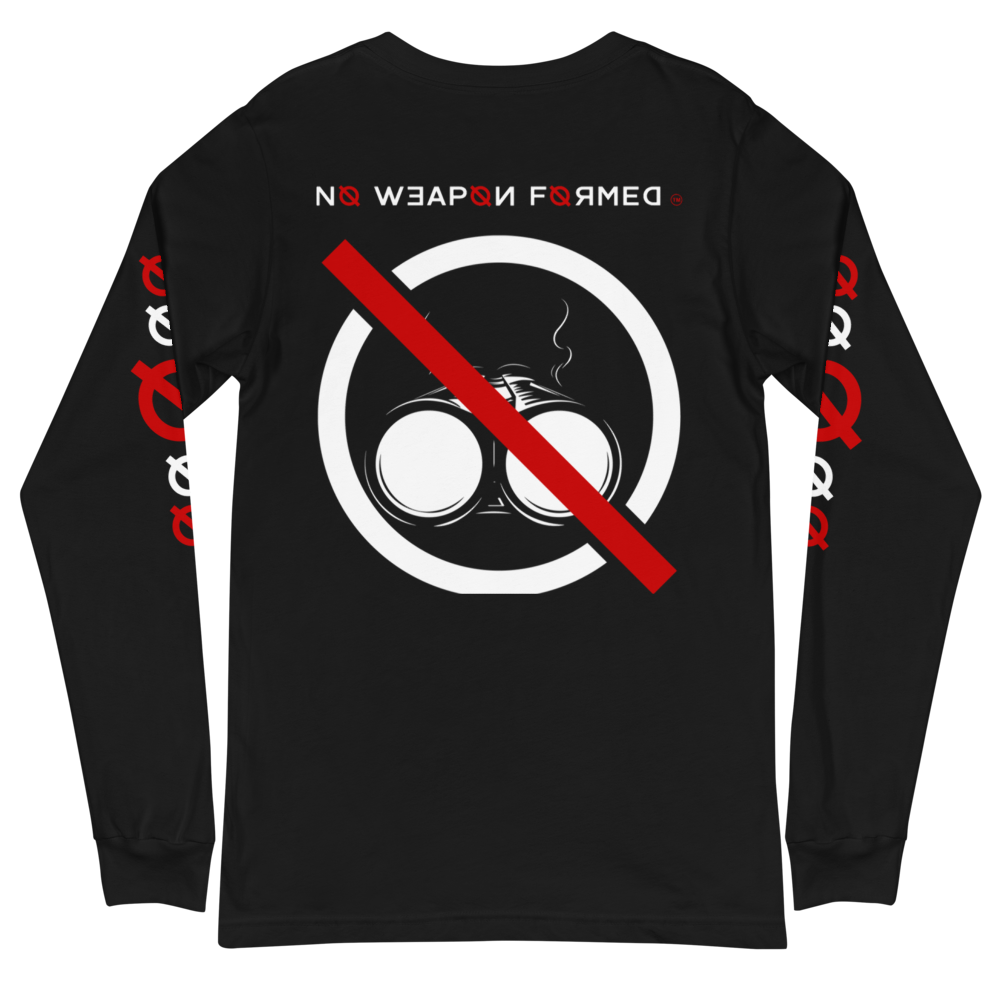 NO WEAPON FORMED 'SHOTGUN' BLACK/RED/WHITE - Unisex Long Sleeve Tee