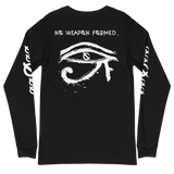 NO WEAPON FORMED HORUS EYE BLACK/WHITE - Unisex Long Sleeve Tee